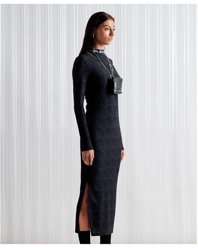 Superdry Limited Edition Sdx Jacquard Mesh Dress - Blue