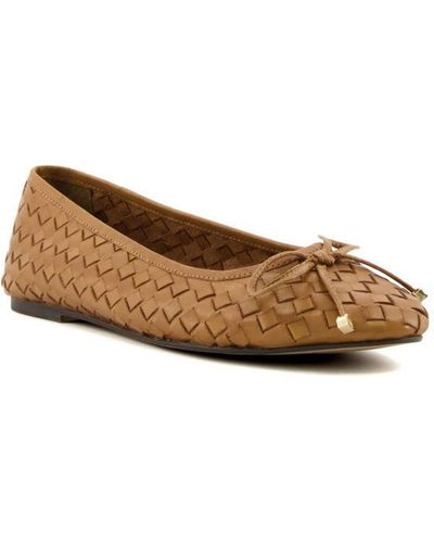 Dune Ladies Hartlyns - Woven Ballet Court Shoes Leather - Natural