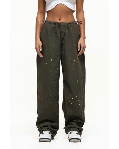 Good For Nothing Low Rise Parachute Trousers - Green