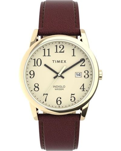 Timex Easy Reader Classic Watch Tw2V68900 Leather (Archived) - Metallic