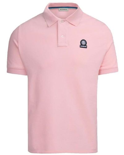 Sandbanks Badge Logo Polo Shirt Crystal Rose - Pink