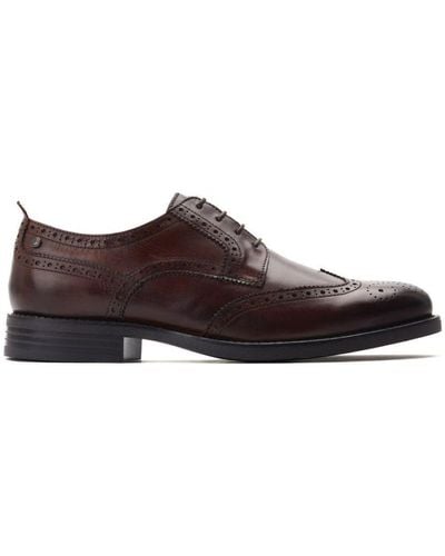 Base London Cooper Washed Leather Brogue Shoes - Brown