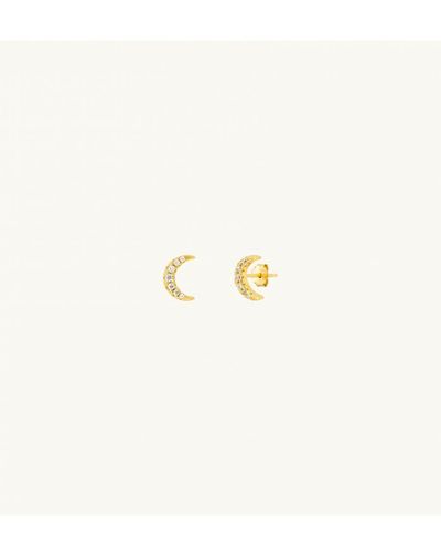 Apatchy London Moon Earrings Plated - White