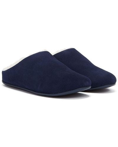 Fitflop Chrissie Shearling Slippers - Blue