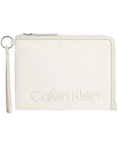 Calvin Klein Calvin Klein Portemonnee Met Reliëflogo - Wit