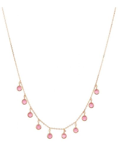 LÁTELITA London Florence Round Gemstone Necklace Rosegold Pink Tourmaline Sterling Silver - Natural