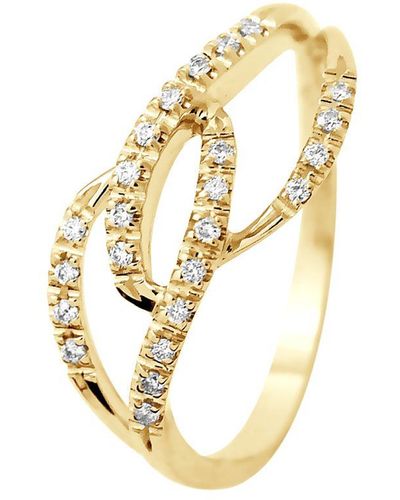 Diadema Diamond Ring 0.12 Cts Yellow Gold Jewelry - Metallic