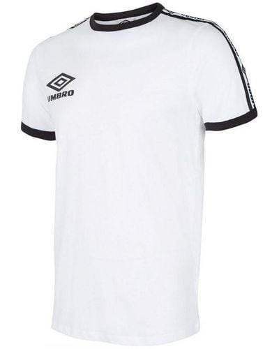 Umbro Short Sleeve Crew Neck White Ringer T-shirt 65801u 13u Cotton