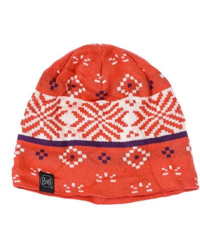 Buff Knitted Hat 120500 - Red