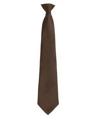 PREMIER Fashion ”Colours” Work Clip On Tie () - Brown