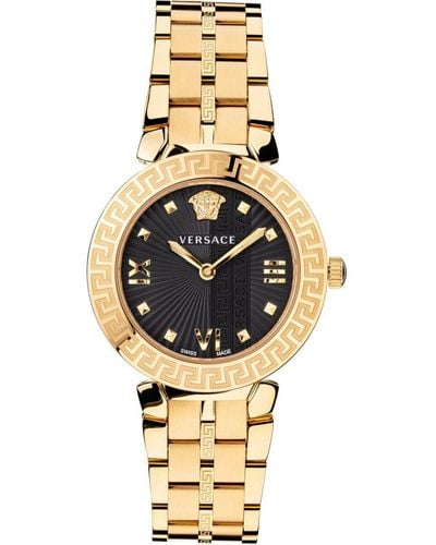 Versace Greca Icon Gold Watch Vez600521 Stainless Steel - Metallic