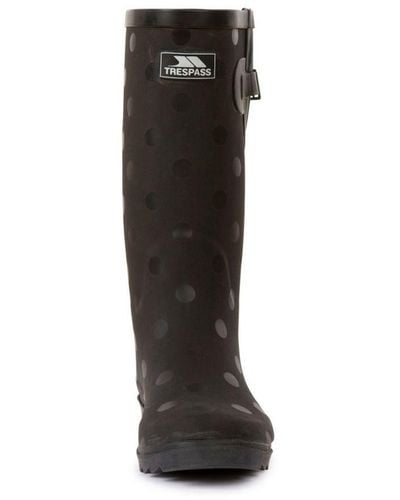 Trespass Ladies Elena Polka Dot Wellington Boots () - Black