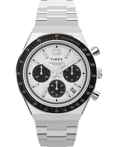Timex Q Diver Chrono Watch Tw2W53300 Stainless Steel (Archived) - Metallic