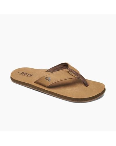 Reef Leather Smoothy Bronze Sandal - White