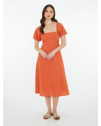 OMNES Harriet Linen Dress - Orange