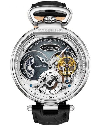 Stuhrling And Modena Dual Time Automatic 46Mm Skeleton - Grey