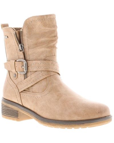 Relife Ankle Boots Reveal Zip Fastening Wide Fit Sand - Natural