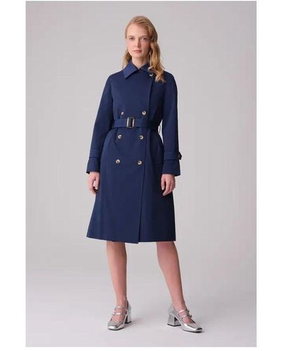 GUSTO Classic Trench Coat - Blue