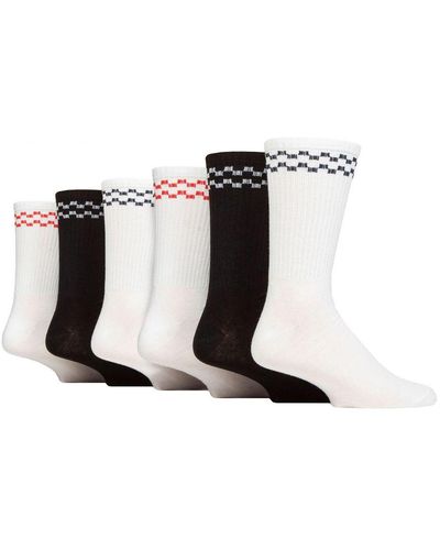 Wildfeet 6 Pack Crew Socks With Stripe - White