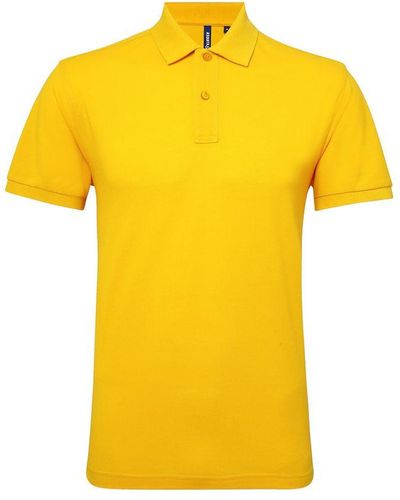 Asquith & Fox Poloshirt Met Korte Mouwen Prestatiemengsel (zonnebloem) - Geel