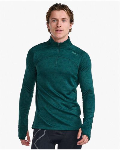 2XU M Ignition 1/4 Zip Pine/pine Reflective Recycled Polyester - Green