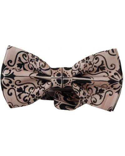 Dolce & Gabbana Pattern Silk Neck Papillon Bow Tie - Multicolour