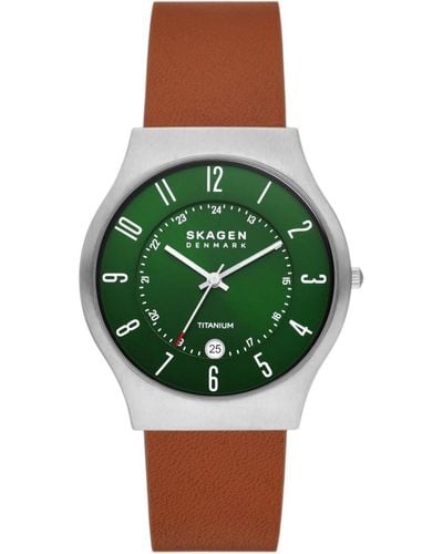 Skagen Sundby Titanium Watch Skw6908 Leather (Archived) - Green