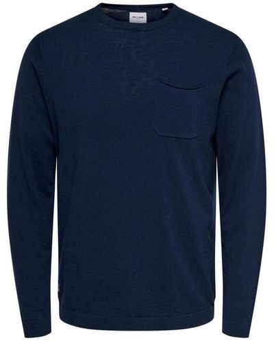 Only & Sons Pocket Crewneck Sweater - Blauw