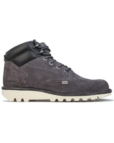 Kickers Kick Rover Leather Boots - Grey
