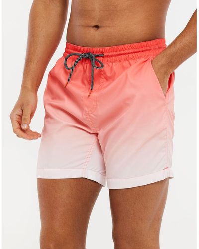 Threadbare 'Utara' Dip-Dye Swim Shorts - Pink