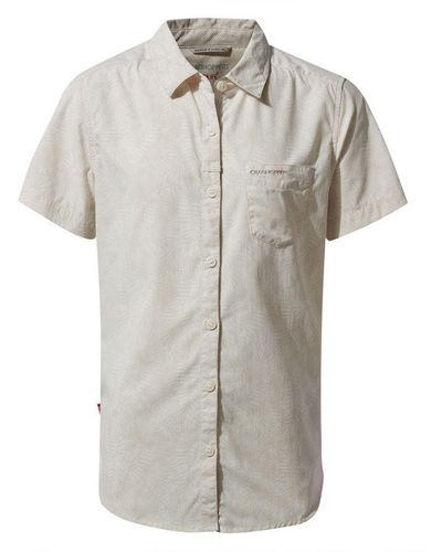 Craghoppers Ladies Nosilife Vanna Short Sleeved Shirt (Seasalt Print) - Grey
