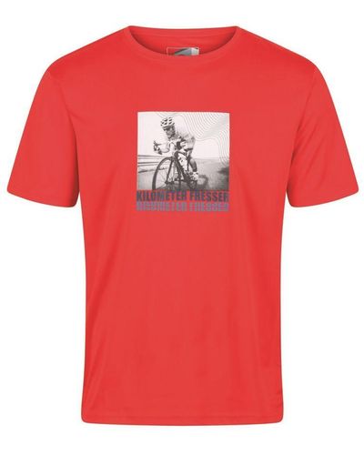 Regatta Fingal Slogan Wieler T-shirt (vuurrood)