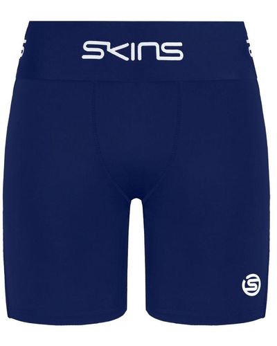 Skins Series-1 Stretch Navy Blue Training Half Tights Shorts So00100029010