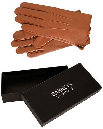Barneys Originals Gift Boxed Classic Leather Glove - Brown