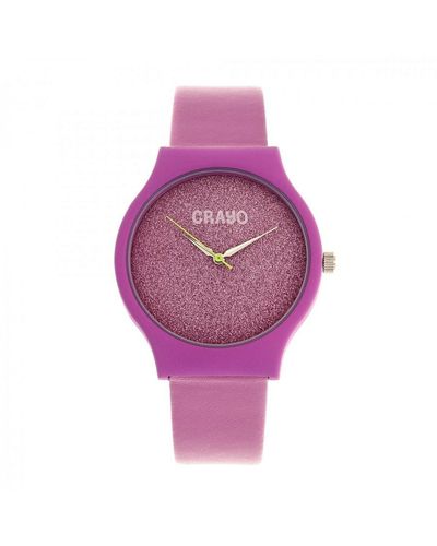 Crayo Glitter Unisex Horloge - Roze