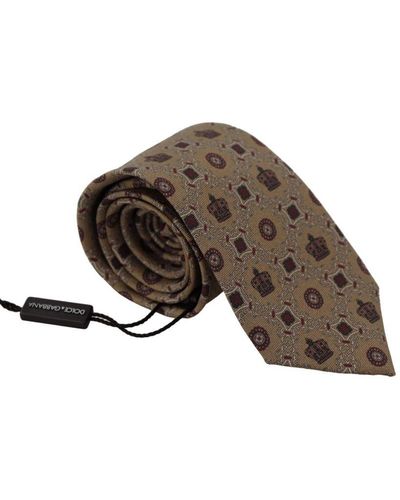 Dolce & Gabbana Fantasy Print Silk Adjustable Necktie - Brown