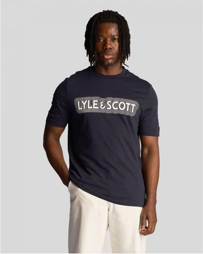 Lyle & Scott Vibrations Print T-Shirt - Blue