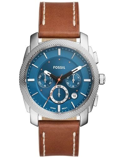 Fossil Machine Watch Fs6059 Leather (Archived) - Blue