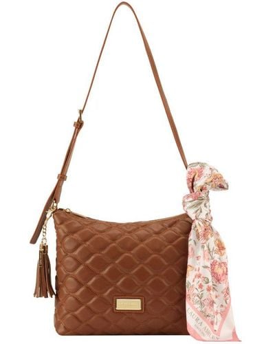 Laura Ashley Tan Shoulder Bag Faux Leather - Brown