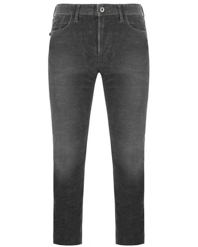 Armani Emporio J06 Slim Fit Regular Waist Trousers Cotton - Grey