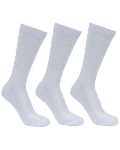 Trespass Adult Sportsmen Ribbed Cuff Crew Socks (Pack Of 3) () - White