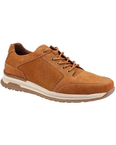 Hush Puppies Joseph Lace Leather Trainers () - Brown