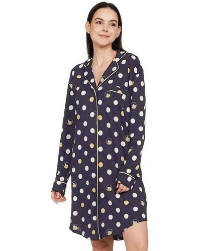 Marks & Spencer And Pure Cotton Nightshirt - Blue