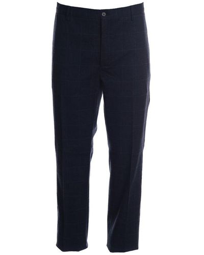 Hackett Grid Flannel Trousers - Blue