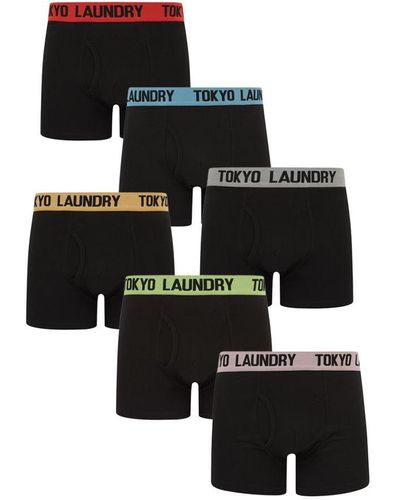 Tokyo Laundry Black Cotton 6-pack Boxers