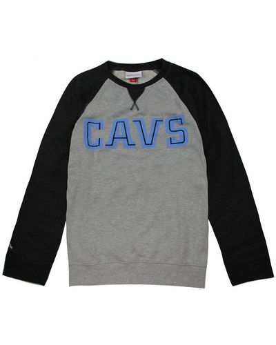 Mitchell & Ness Cleveland Cavaliers Nba Turf Fleece Crew Pullover Sweatshirt - Blue