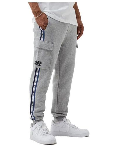 Nike Repeat Taping Logo Fleece Joggers - Grey