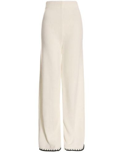 Quiz Knit Contrast Stich Trousers - White