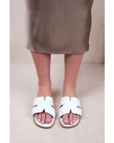 Where's That From Wheres 'Mae' Wide Fit Pu Strap Sandals - White