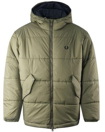 Fred Perry Uniform Primaloft Isulated Hooded Jacket - Green